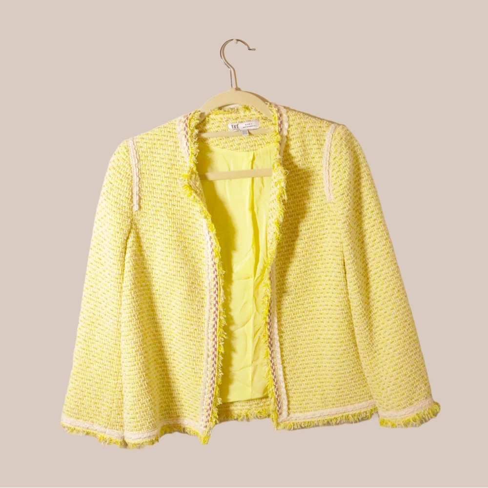 ZARA Textured Women’s Blazer | trf collection | Yellow | Size XS